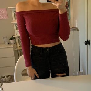Off the shoulder crop top